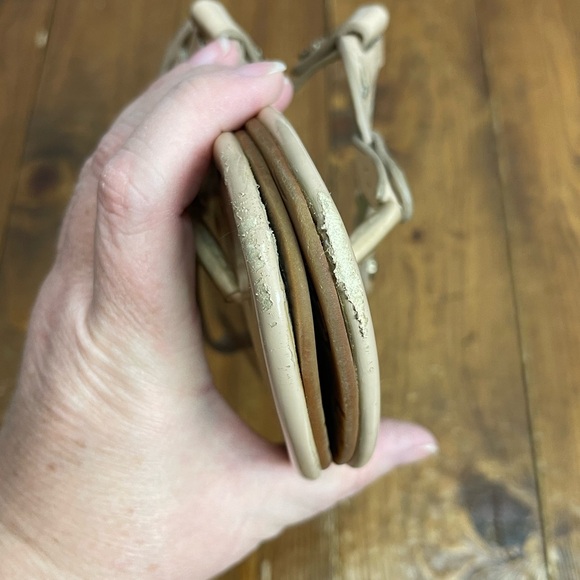 Tory Burch tan nude patent leather miller sandals Womens size 8 - Picture 3 of 5